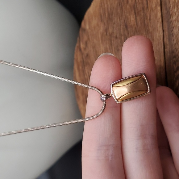 Liz claiborne vintage baguette charm necklace N2940 - Picture 2 of 3